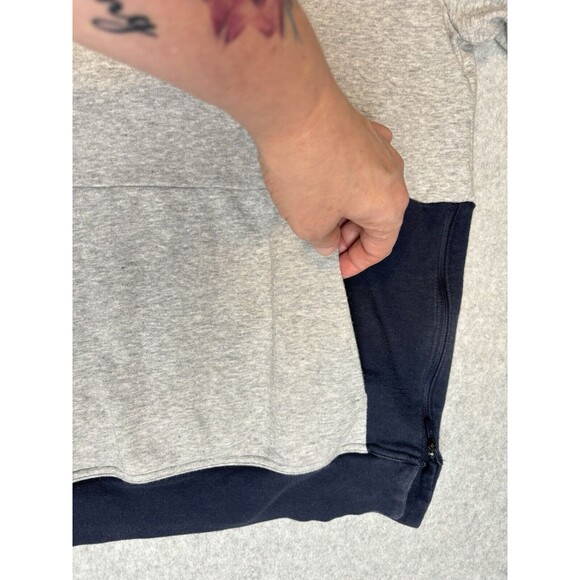 Adidas Men's S2S Kangaroo Grey Blue Pullover Hoodie Sweatshirt Zip Sides Small - Picture 4 of 15